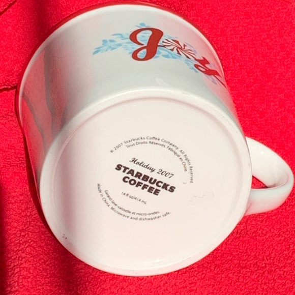 2007 NEW Set of 2 Starbucks Jolly Christmas Holiday coffee mug tea cup gift - Picture 8 of 8